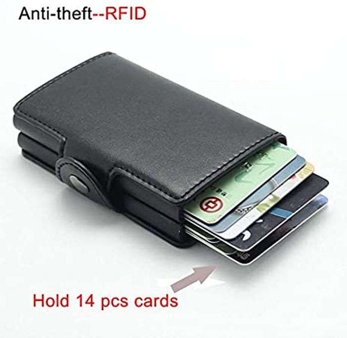 Fashion Aluminum Case Automatic Pop Up Credit Card Holder - Black