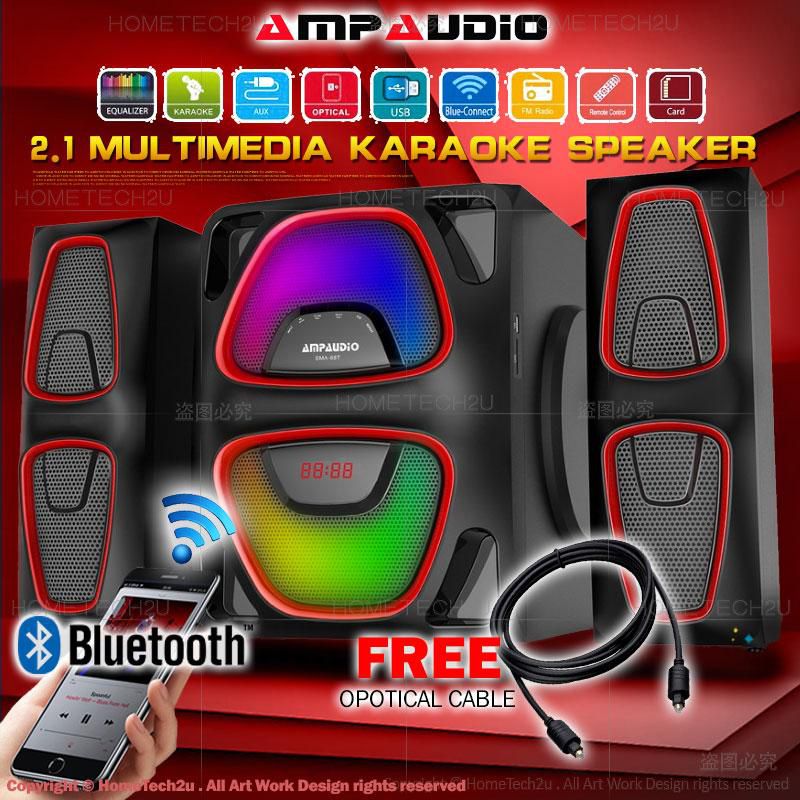 AmpAudio 2.1 Multimedia Speaker System Audio SMA-68T with PC Computer