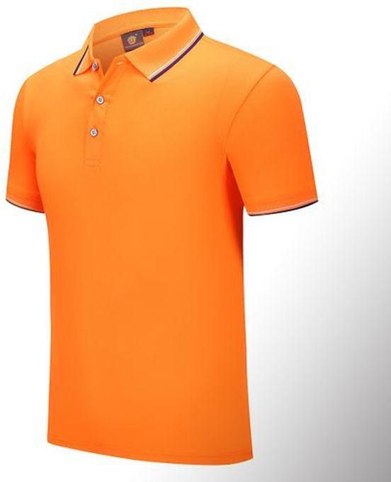 Men's T-shirt Cotton Casual Short-sleeved POLO Shirt -Orange