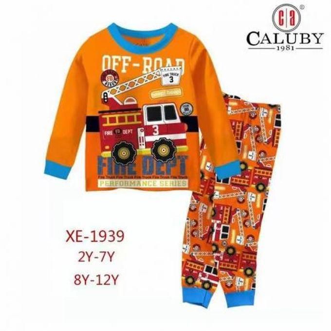 Caluby Fire Truck, Pajama Set For Children 2yrs-12yrs
