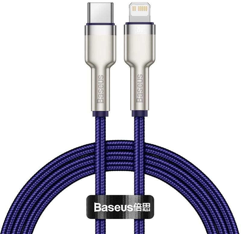 Baseus USB-C to Lightning Fast Charging Data Transfer Cable Type-C PD 20W Cafule Series Fast Power Delivery 1m Purple