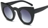 Duoya Women Men Vintage Retro Glasses Unisex Fashion Aviator Mirror Lens Sunglasses - Black