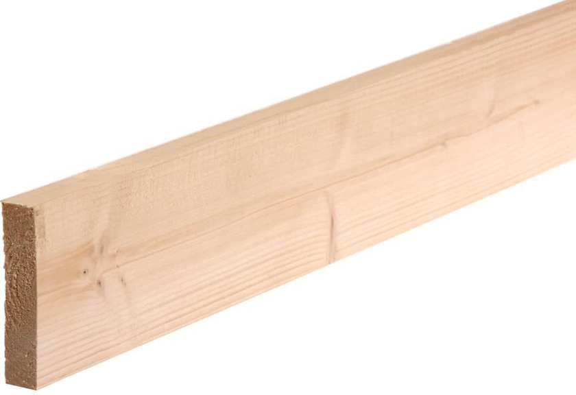 لوح خشب أبيض مملس مربع الحافة (28 × 106 ملم × 2.1 متر)