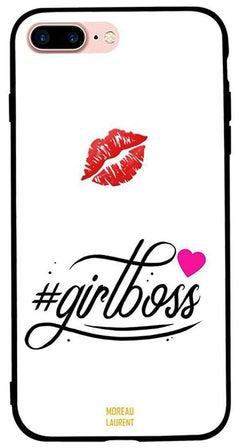 غطاء حماية واق لهاتف أبل آيفون 7 بلس نمط مطبوع بهاشتاج "Girl Boss"