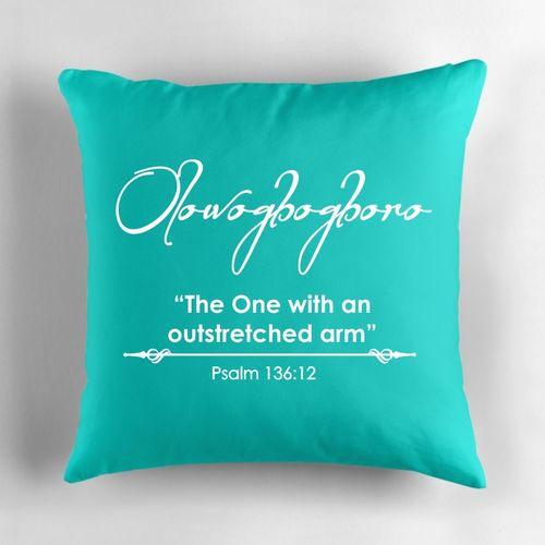 Awesome "Olowogbogboro" Printed Throw Pillow - Turquoise Blue