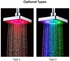Automatic 8 LED 3 Colors Changing Light Shower Head Bath Sprinkler Multicolour 16.4 x 6 x 16cm