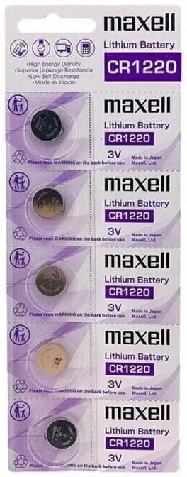 Maxell CR1220 Lithium 3V Japan Batteries &ndash; 5 Pieces