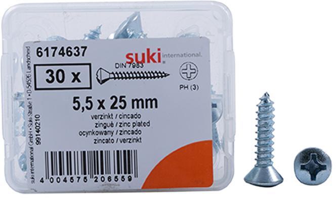 Suki Tapping Screws (5.5 x 25 mm, Pack of 30)
