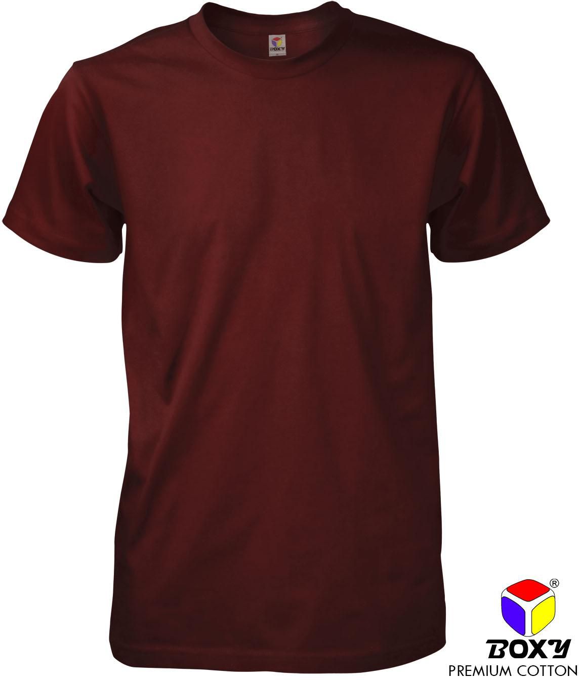 BOXY Premium Cotton Round Neck T-shirt - 7 Sizes (Maroon)