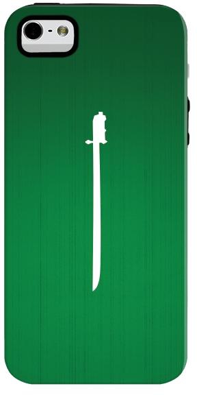 Stylizedd Apple iPhone 5 5S Premium Dual Layer Tough Case Cover Matte Finish - Sword of Saudi