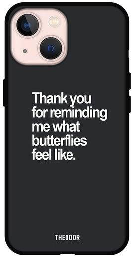 Protective Case Cover For iPhone 13 Butterflies Quote