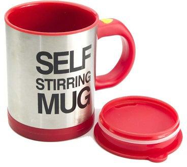 Self Stirring Mug Cup Hot Drink Tea Coffee Gadget Travel Camping Summit Red
