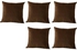 5-Piece Velvet Decorative Filled Cushion Brown
