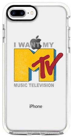 Impact Pro Series I Want My MTV Printed Case Cover For Apple iPhone 8 Plus Clear/Red/Yellow