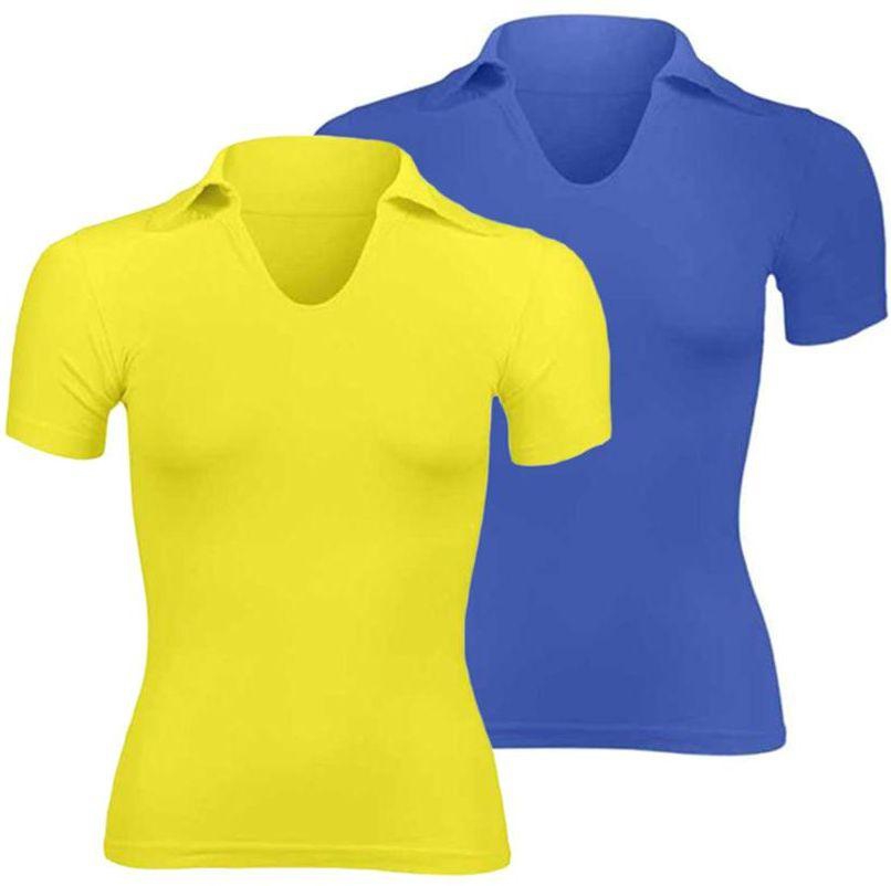 Silvy Set Of 2 T-Shirts For Women - Yellow / Blue, Large