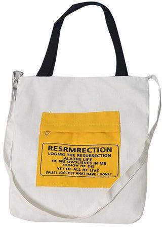Fashionable Handbag White/Yellow