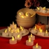 شموع تي لايت LED بدون لهب، مصابيح شموع بدون لهب تعمل بالبطارية، مصابيح شاي LED واقعية وساطعة لحفلات الزفاف واعياد الميلاد وهدايا الهالوين وديكور المنزل (البطاريات متضمنة) (12)