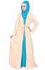 Royal Skin Double Layer Abaya - Skin Colour and Turquoise Skin And Turquoise XS