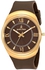 Junior Klein Mens Gold and Brown Dial Silicone Band Casual Watch JK1065