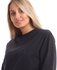 Izor Basic Solid Fleece Sweatshirt - Black
