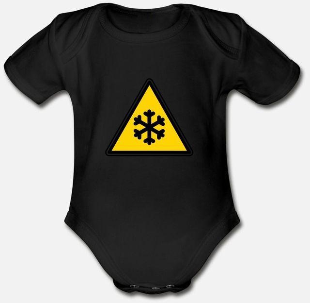 Warning Organic Short Sleeve Baby Bodysuit
