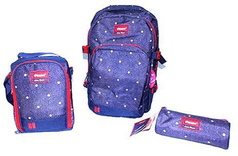I-PAUSE jeans Backpack Siza:16 + lunch bag + pencil case - No:512-A17