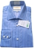 Hawes & Curtis Men's Formal Non Iron Blue & White Mid Stripe Slim Fit Shirt Single Cuffs