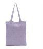 Caixia Women's Glitter Silver Lame Cotton Tote Shopping Bag purple