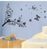 ملصق جداري لغرفة الأطفال بتصميم كرمة زهور وفراشات أسود 50x70سم