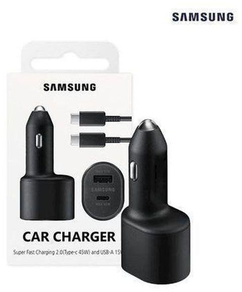 Samsung Galaxy S20 Lite (45W+15W) Dual port superfast car charger With USB Type C Cable
