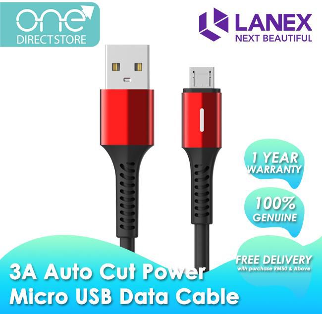 Lanex 3A Auto Cut Power Micro USB Data Cable 1.2M - LTC N15M (2 Colors)