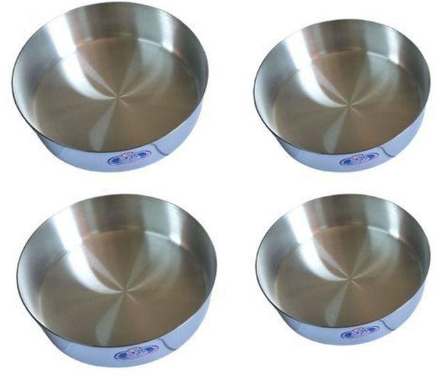 Soha Aluminum Round Tray - Silver-High Quality-4pcs-sizes(24-26-28-30)