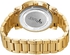 JBW Victor Men's 16 Diamonds Gold Dial Gold-Plated Stainless Steel Band Watch - JB-8102-A
