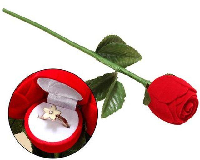 1pcs Rose Shape Ring Box Valentine's Day Wedding Anniversary Box