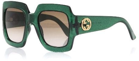 Glitter Acetate Square Frame Sunglasses