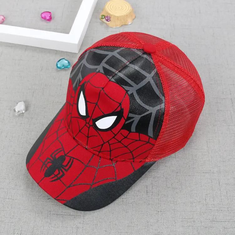 RONI Spider-Man children's net hat   summer new  cartoon children's sunshade hat