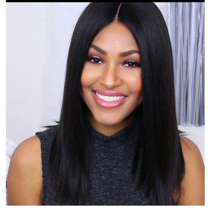 Blunt Cut Hair Wig With Closure Natural Colour
