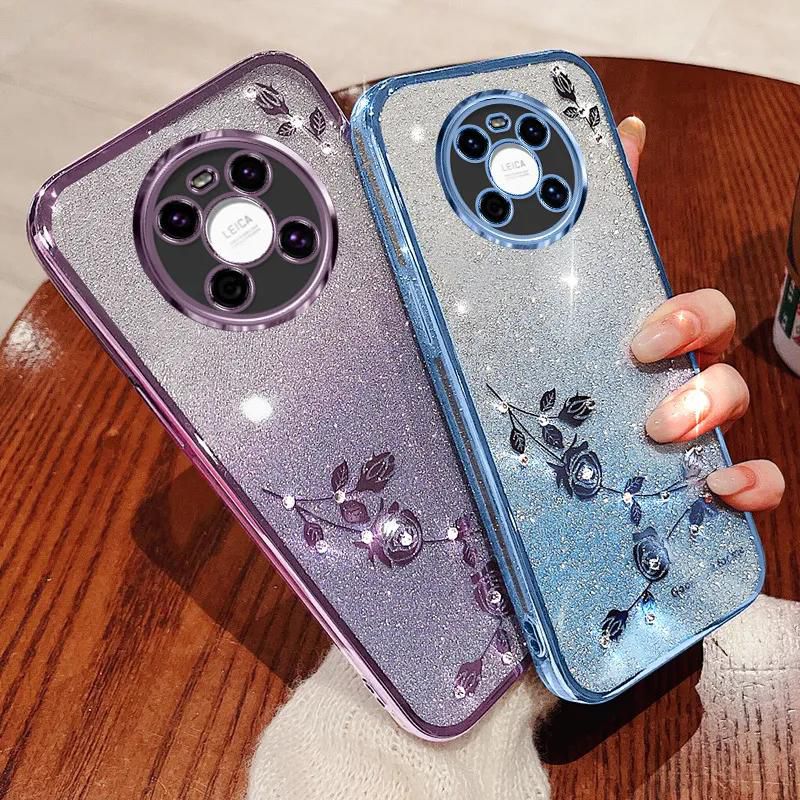 Luxury Glitter Case for Huawei Mate 40 40 Pro Phone Case Transparent Shockproof Bumper Silicone Cover
