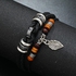 Fashion Multi-layer Bracelet Retro Handmade Braided Bracelet with Leaf Gifts 2 Pcs/Set for Couple