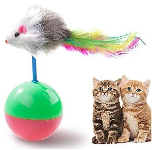 Favorite Random Color Mimi Mouse Tumbler Plastic Balls Playing Pet Cats Toys 