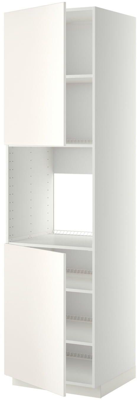METOD High cab f oven w 2 doors/shelves - white/Veddinge white 60x60x220 cm