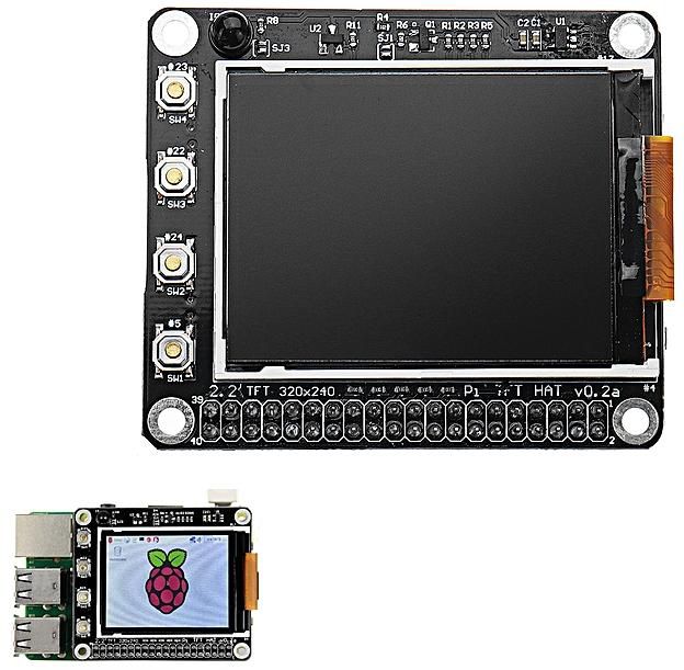 2.2"TFT Screen LCD Display HAT  Buttons IR Sensor Raspberry Pi 2 3 3B/2B/B