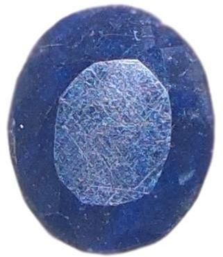 حجر زفير ازرق اللون مقصوص قصة بيضاوية الماسية الشكل موثق بوزن 3.90 قيراط
