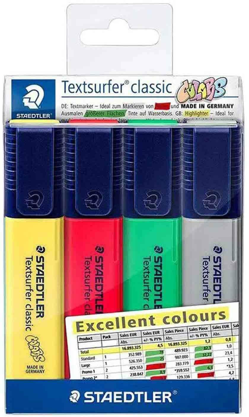 Staedtler Text Surfer Classic Highlighter Multicolour 4 PCS