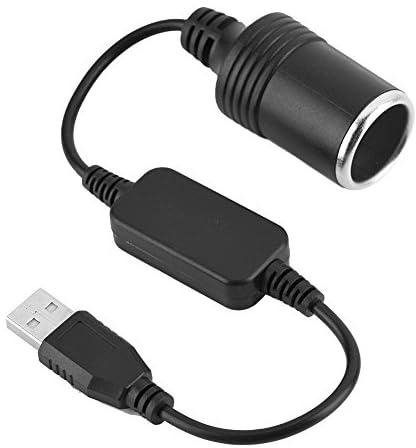 Haosie USB A Male to 12V Car Cigarette Lighter Socket Female Converter Cable, USB to Cigarette Lighter Adapter for Driving Recorder, Electronic Dog, Car Charger (Below 8W)