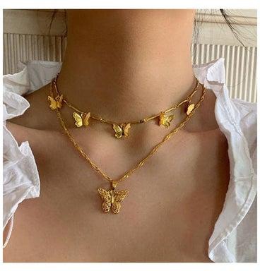 Copper Butterfly Choker Necklace