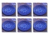 6-Piece Decorative Coaster Blue/Purple 9x9 centimeter
