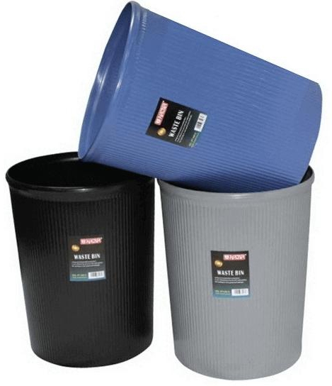 Partner Plastic Waste Bin Round, Large, Blue