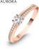 Auroses Four-Prongs Solitaire Ring 925 Sterling Silver 18K Rose Gold Plated