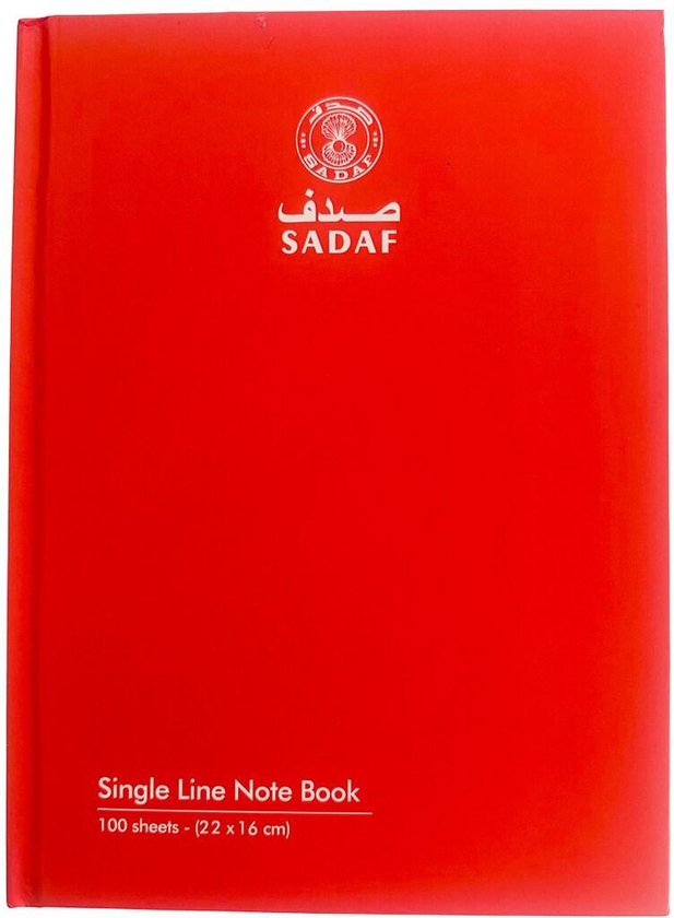 SINGLE LINE HARD COVER NOTE BOOK A5 SIZE 100 SHEET 22X16CM RED